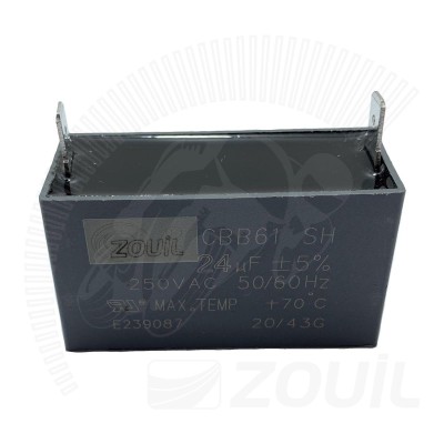 Capacitor 24µF (CBB 61) (geradores a gasolina ou diesel de 950, 1000, 1200, 1500, 2000, 2200, 2500, 2800, 3000 Watts)